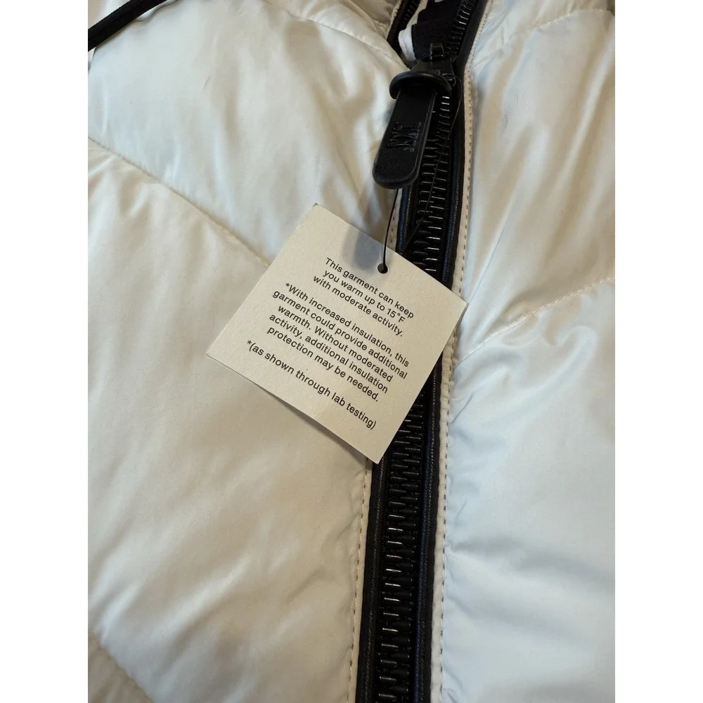 NWT DKNY Women's Hooded Scuba Puffer Coat White‎ Size XXL
